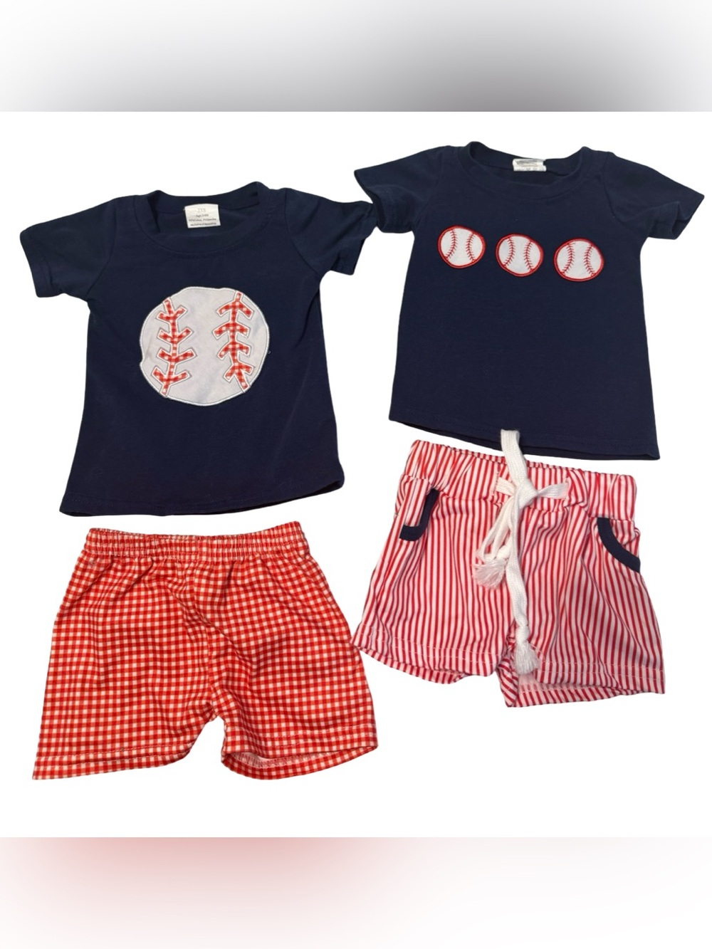 Boutique Baby Boys Baseball Matching Outfit Bundle Size 3-6 Months Set of 2